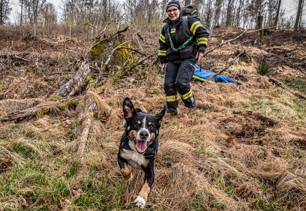 Einsatztest der Rettungshundestaffel